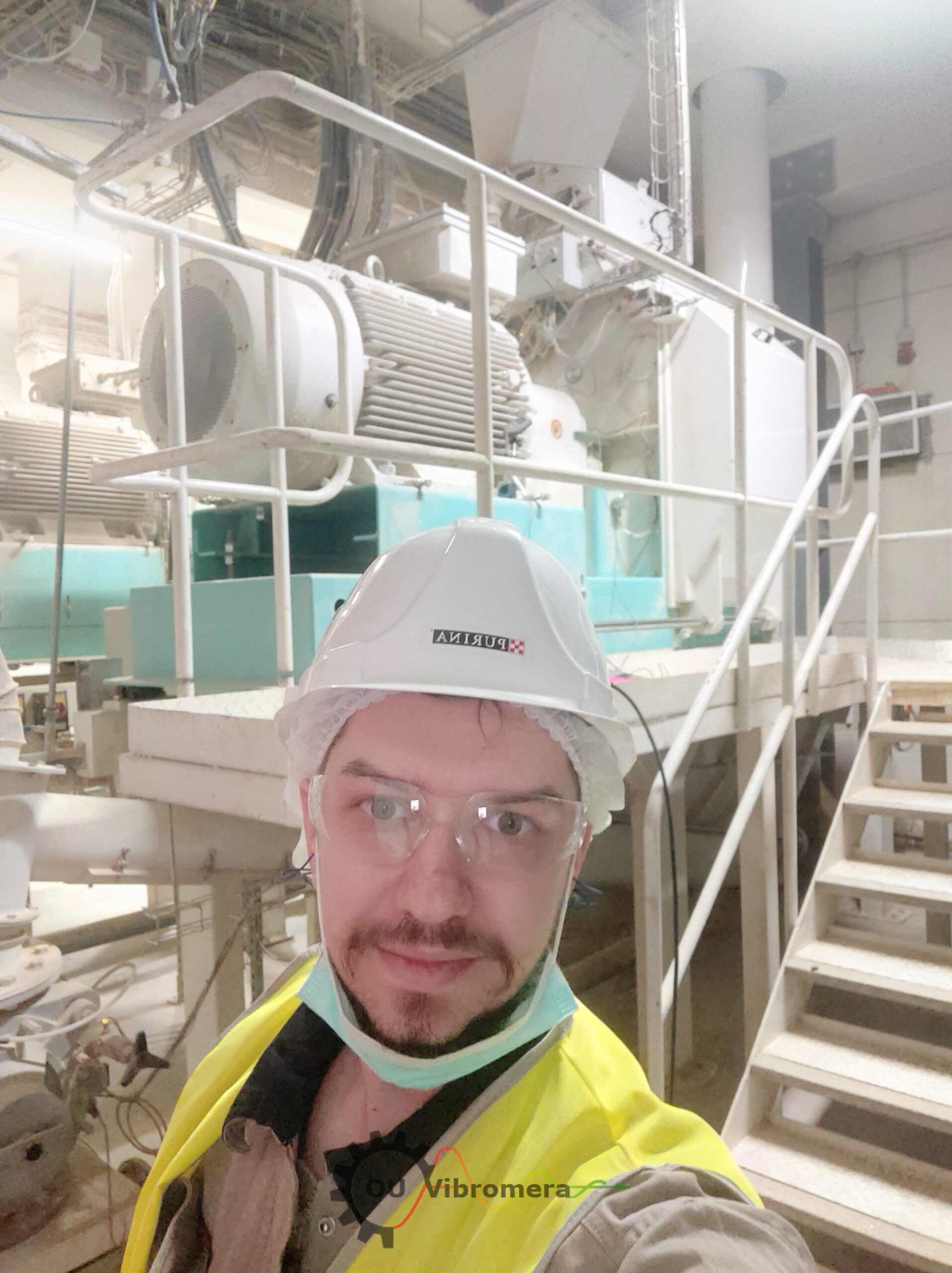 Equilibratura di un frantoio in uno stabilimento Nestlé: allestimento dell'apparecchiatura per la diagnostica delle vibrazioni