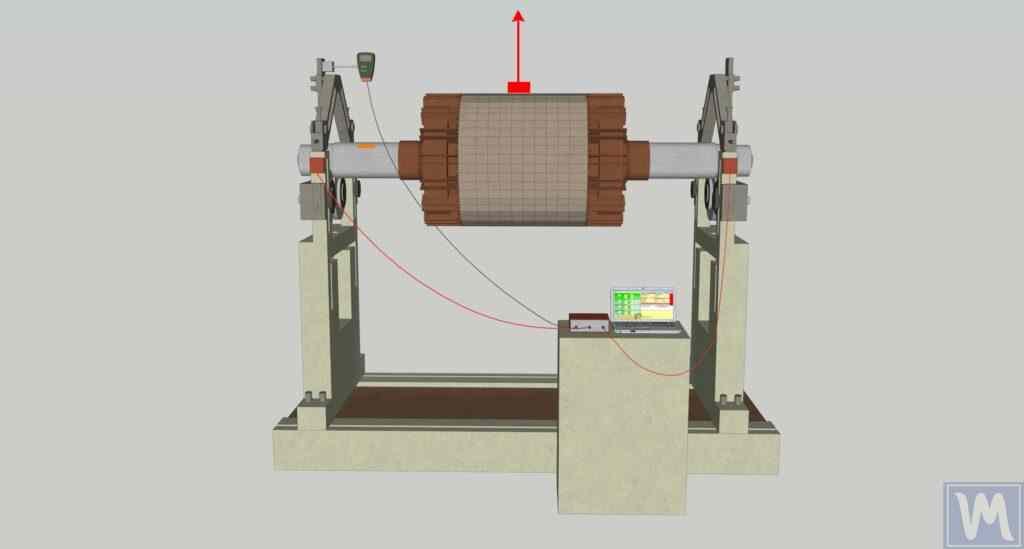 Rotore di centrifuga su macchina equilibratrice